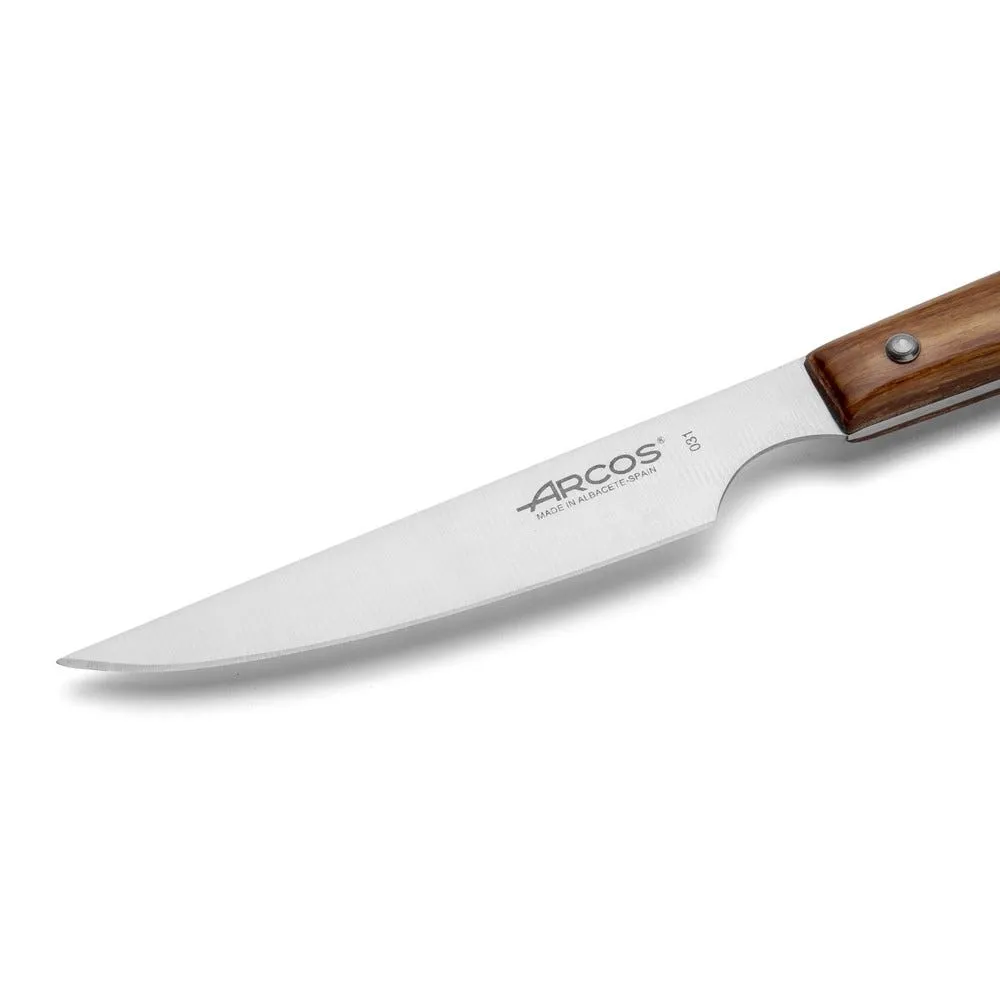 Couteau à steak bois de hêtre compressé avec lame lisse de 110mm