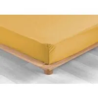 Drap Housse Percale Uni 78 Fils 140x190cm - Miel