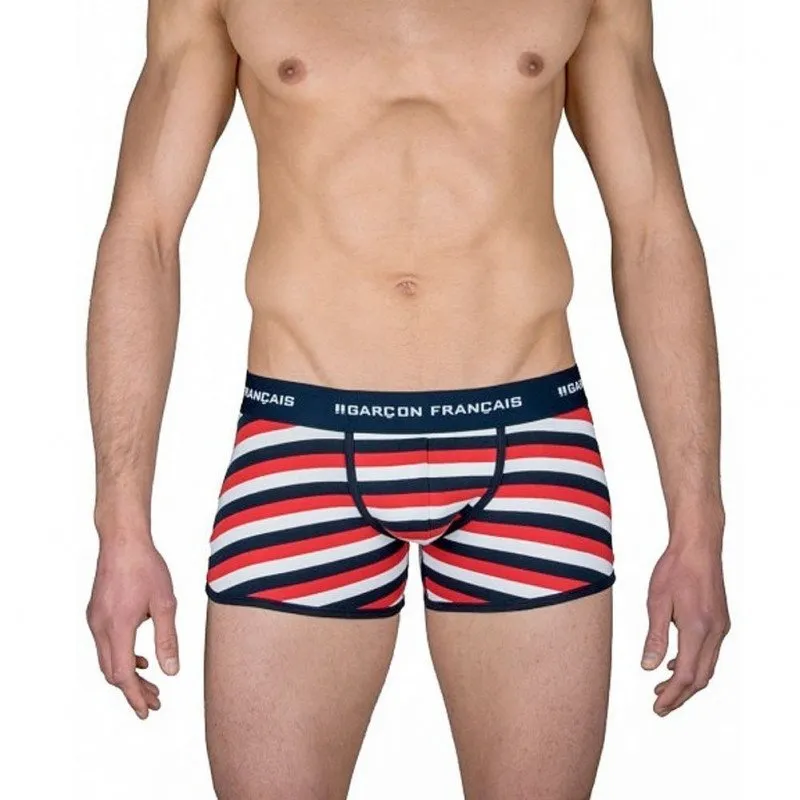 GARCON FRANCAIS Boxer Homme Coton LILLE Marinière Tricolore