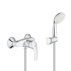 Grohe Set mitigeur de douche mécanique + Douchette à main 2 jets Tempesta 100 avec support mural, Chrome (33555002-Tempesta3)