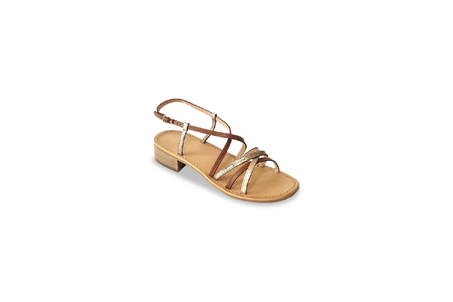 Les tropeziennes nu pieds sandale harryna tan  or tan