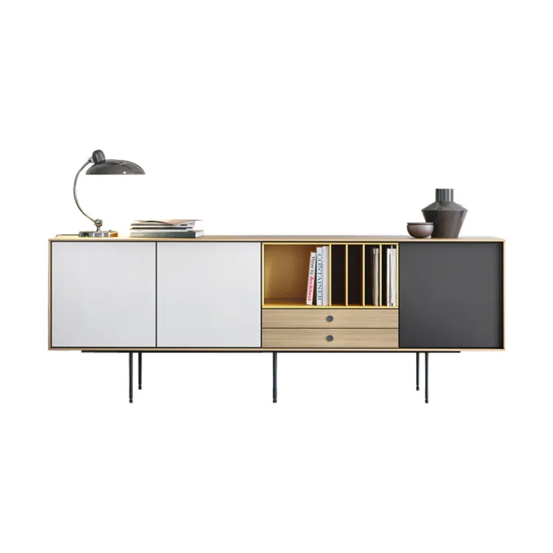 Meuble de rangement     AURA L 212 x H 77 Chêne / Blanc / Jaune           TREKU