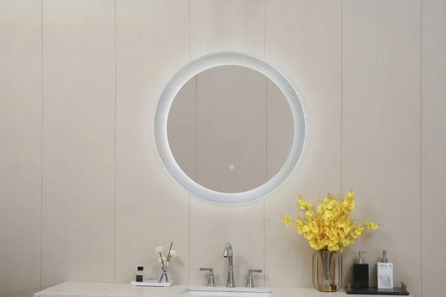 Meuble vasque LUNA Bois Foncé 80cm avec miroir LUNA-80-BF + GS143N