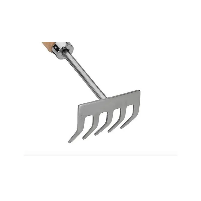 Rateau de jardin Manche bois Inox et Fer forgé à la main haute qualité