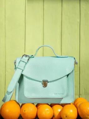 SAC À MAIN CUIR BLEU FEMME Mademoiselle George Azur - Bleu Ciel