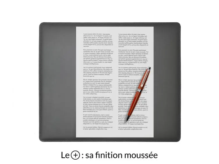 Sous-main mini en cuir gris fer "Premium" - 38x32 cm
