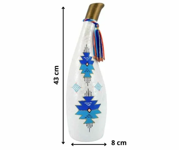 Vase Sculpté et Peint à la Main « Sidi Bousaid » pour Décoration Intérieure 