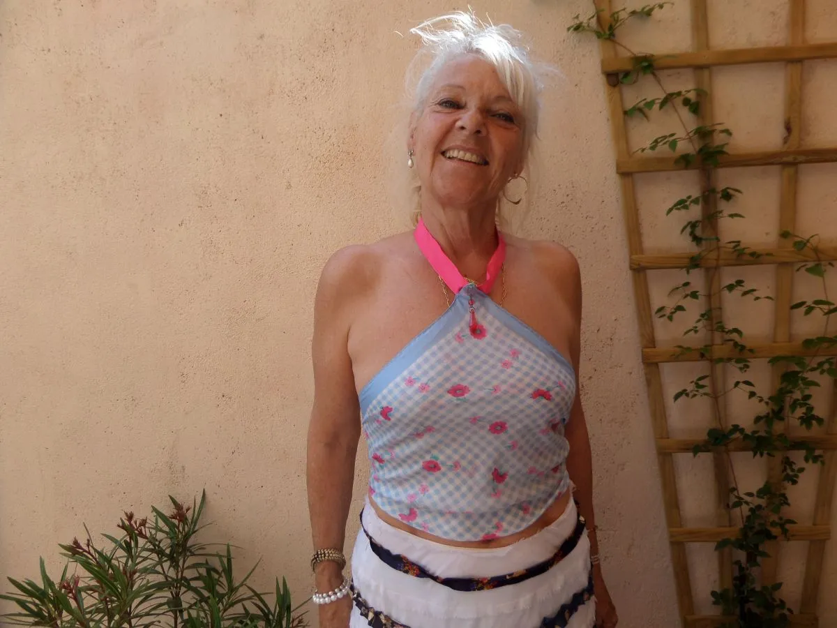 Vichy carreaux bleu rose crop top création France fait main